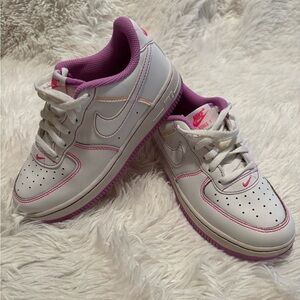 Nike Air Force 1’s White, Pink and Purple Sneakers